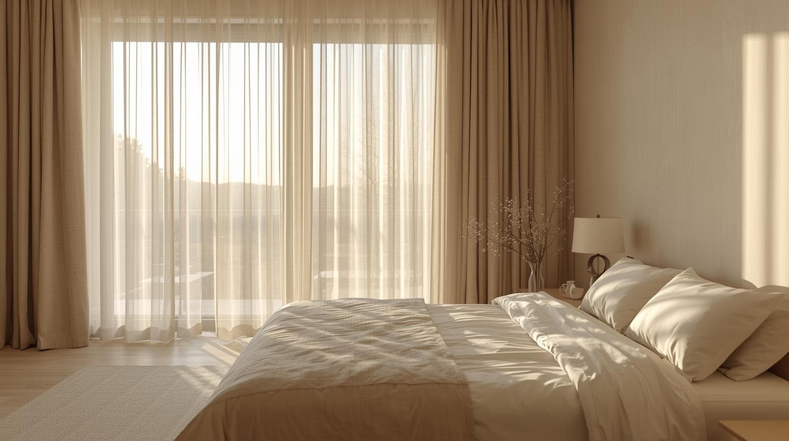 깨끗하게 정돈된 침실